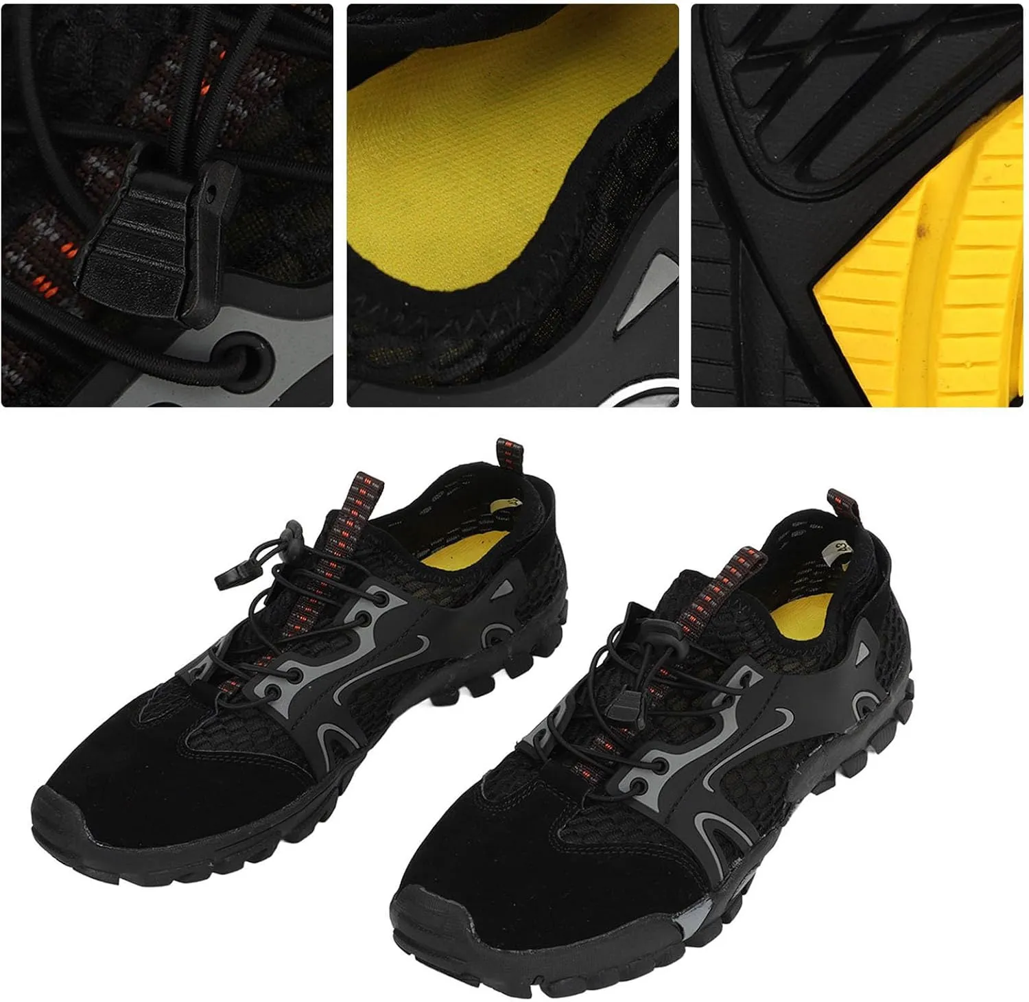 Alomejor Hiking Shoes, Rubber Sole Soft Upper Slip Resistant Quick Dry Water Shoes for Climbing