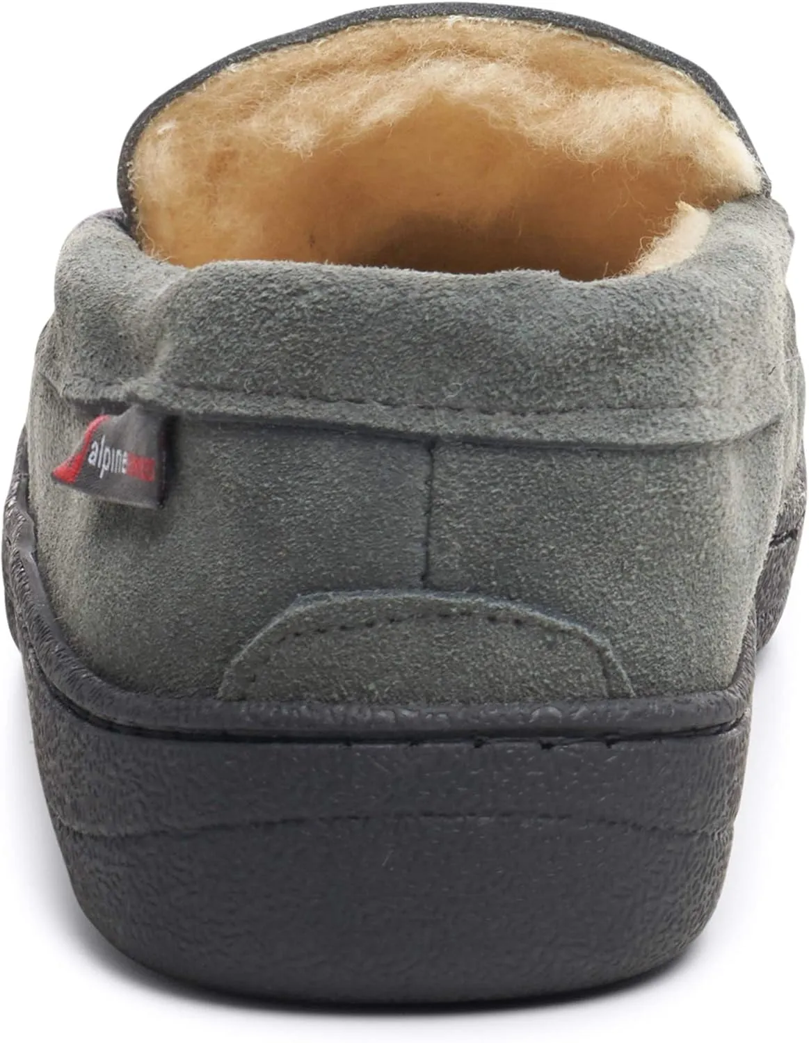 Alpine Swiss Yukon Mens Moccasin Slippers Genuine Suede Slip-On House Shoes Shearling Lining Comfy Stylish Indoor Footwear