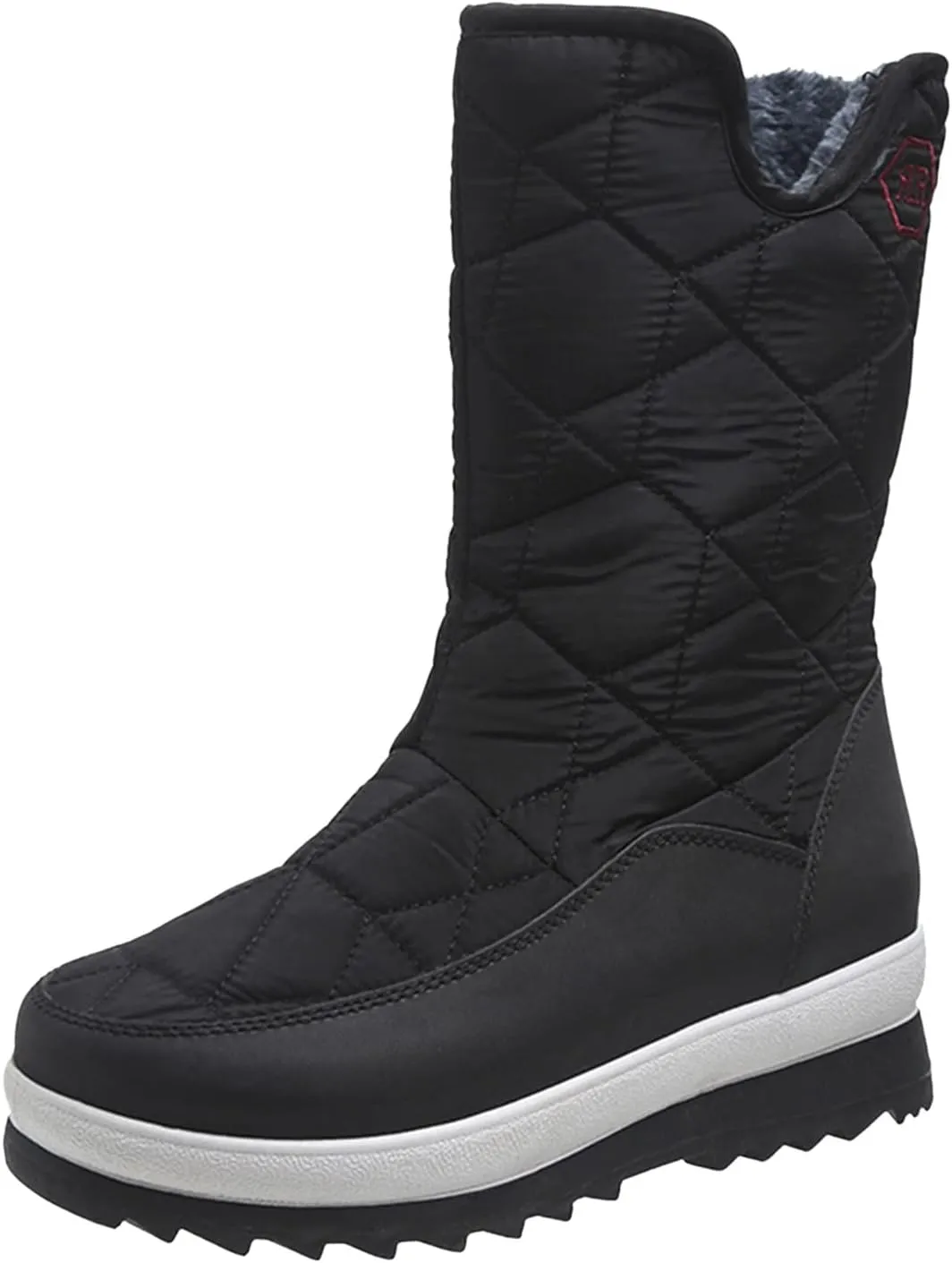 Ankle Snow Boots for Women 2023 Lightweight Women Snow Boots Calf High Women's Black Leather Winter Boots Outdoor Boots Women Brown Womens Winter Ankle Boots Wide Width