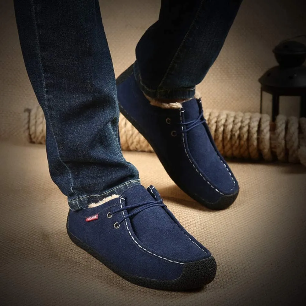 Asifn Men Slip On Moccasin Slippers Loafers Suede Indoor Outdoor Boat Shoes Casual Fuzzy Comfy Wool-blend Memory Foam