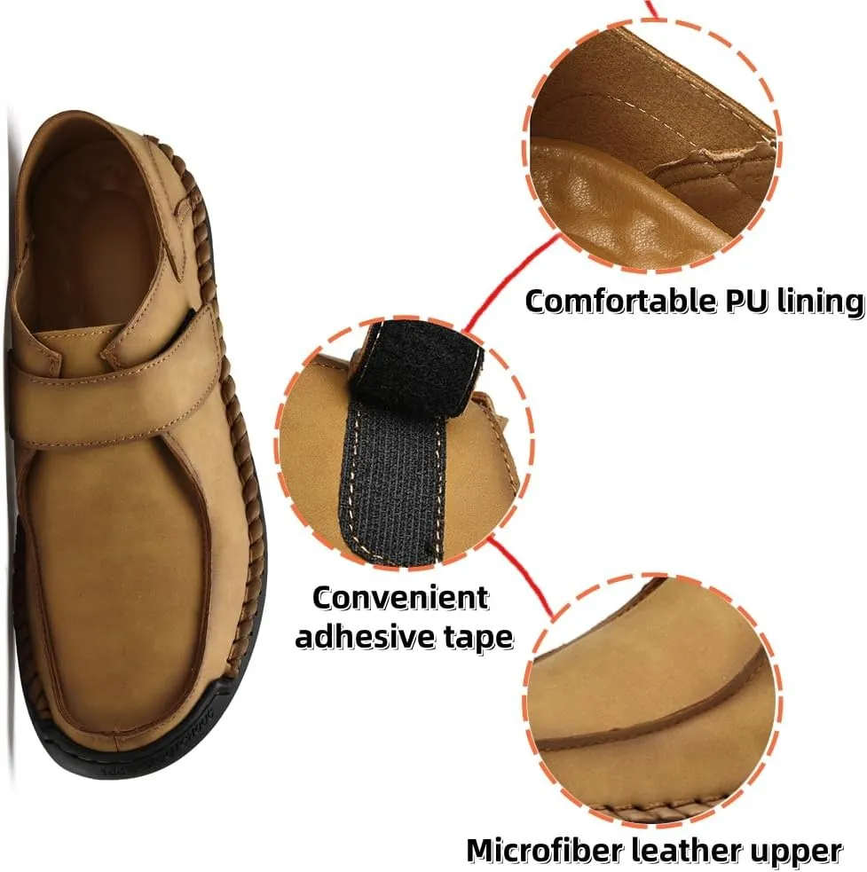 Asifn Men's Casual Leather Loafers Comfortable Soft Lightweight Driving Walking Dress Shoes Fashion Slip-On Handmade Flats
