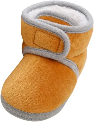 Baby Booties Newborn Boys Girl Fleece Shoes Unisex Non-Slip Boots Infant First Walkers Warm Shoes House Slippers