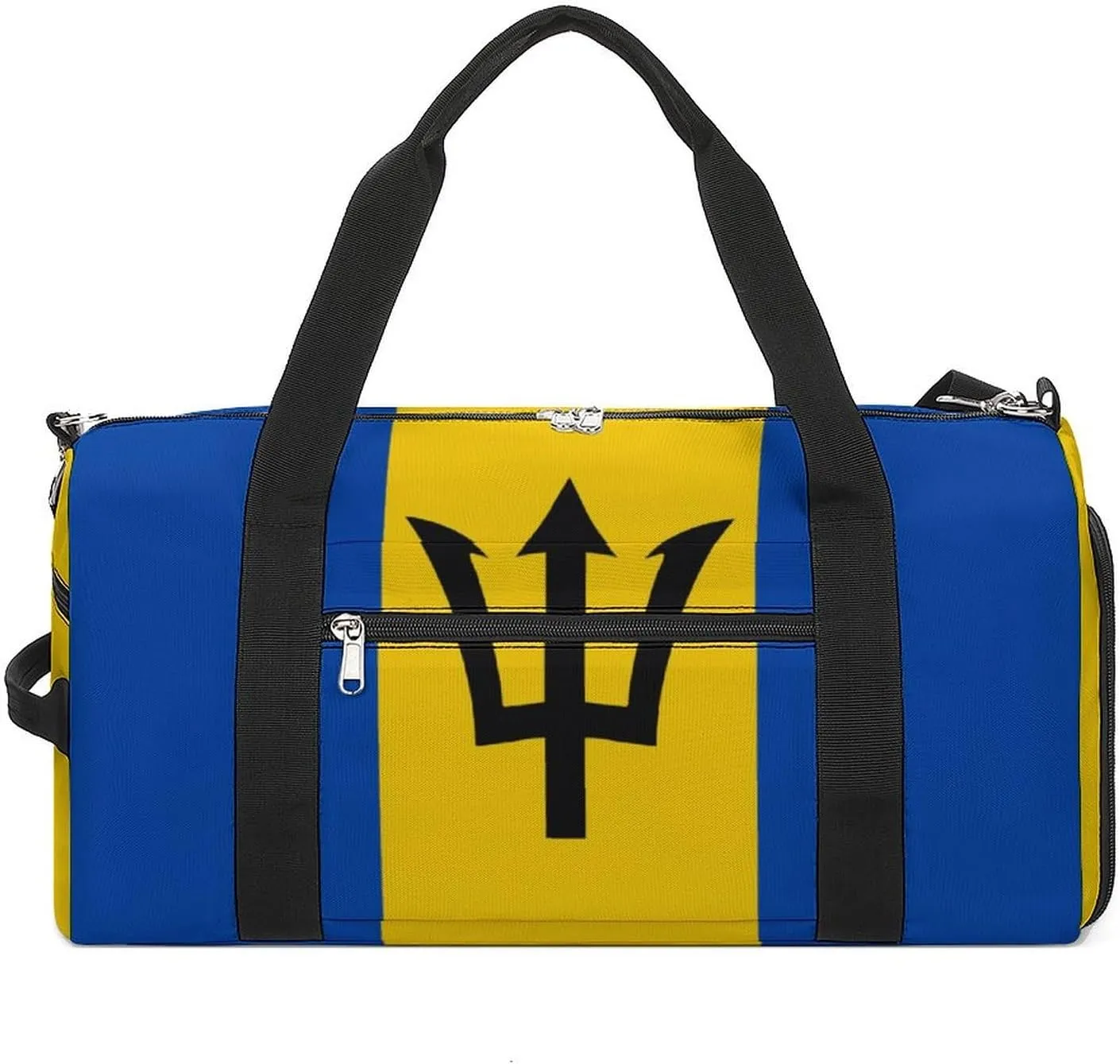 Barbados Flag Gym Bag for Boys Girls with Shoe Compartment and Wet Pocket