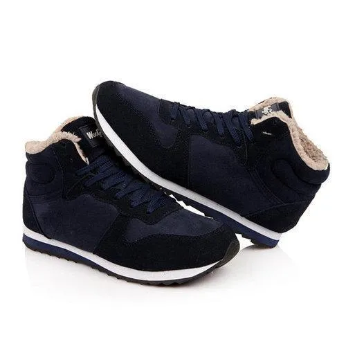 Big Size Lace Up Warm Fur Lining Sport Flat Casual Shoes