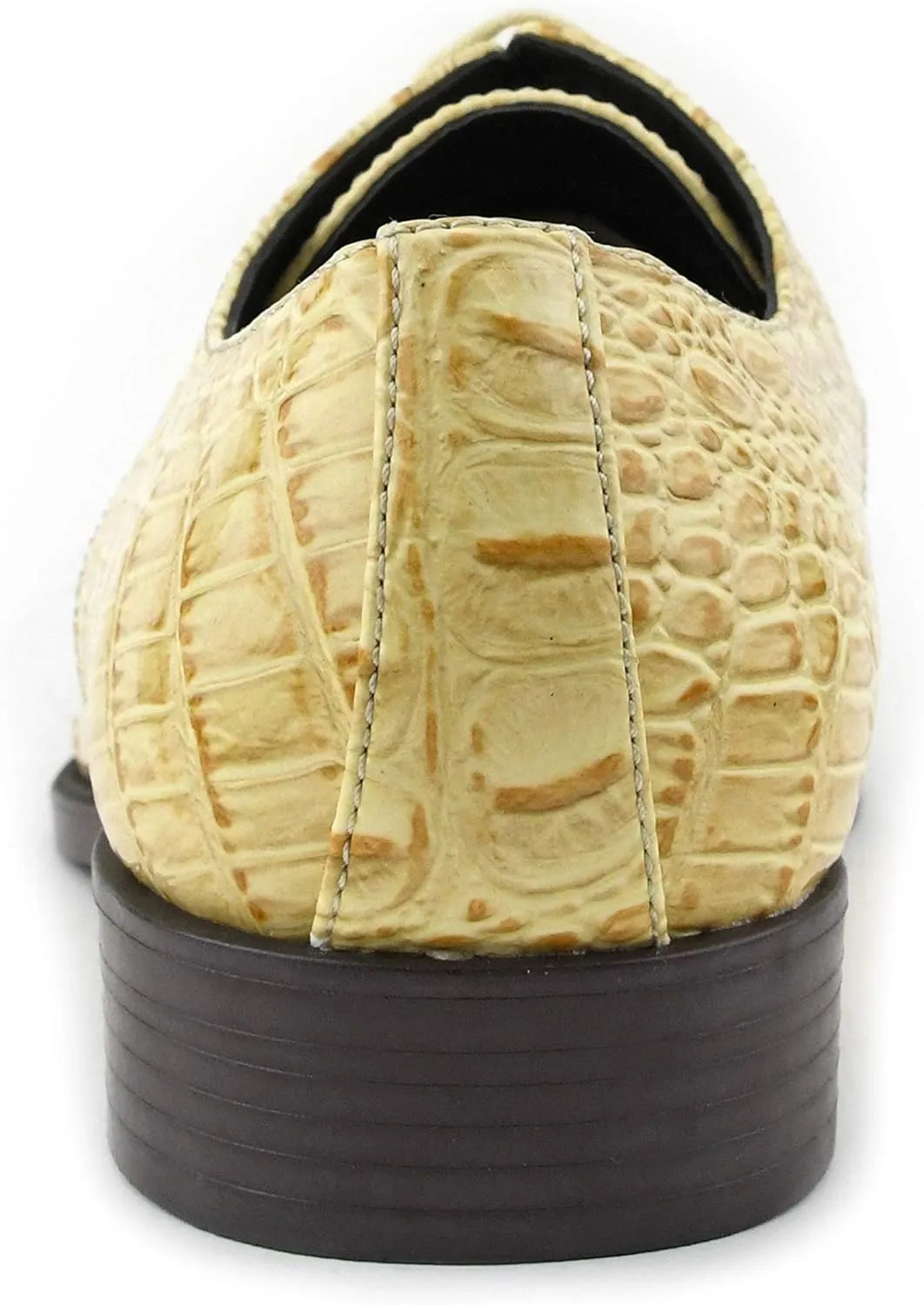 Bolano Bandit, Cap Toe Oxford Dress Shoes for Men, Men's Formal Dress Shoes with Alligator Print, Croc Folded Oxfords