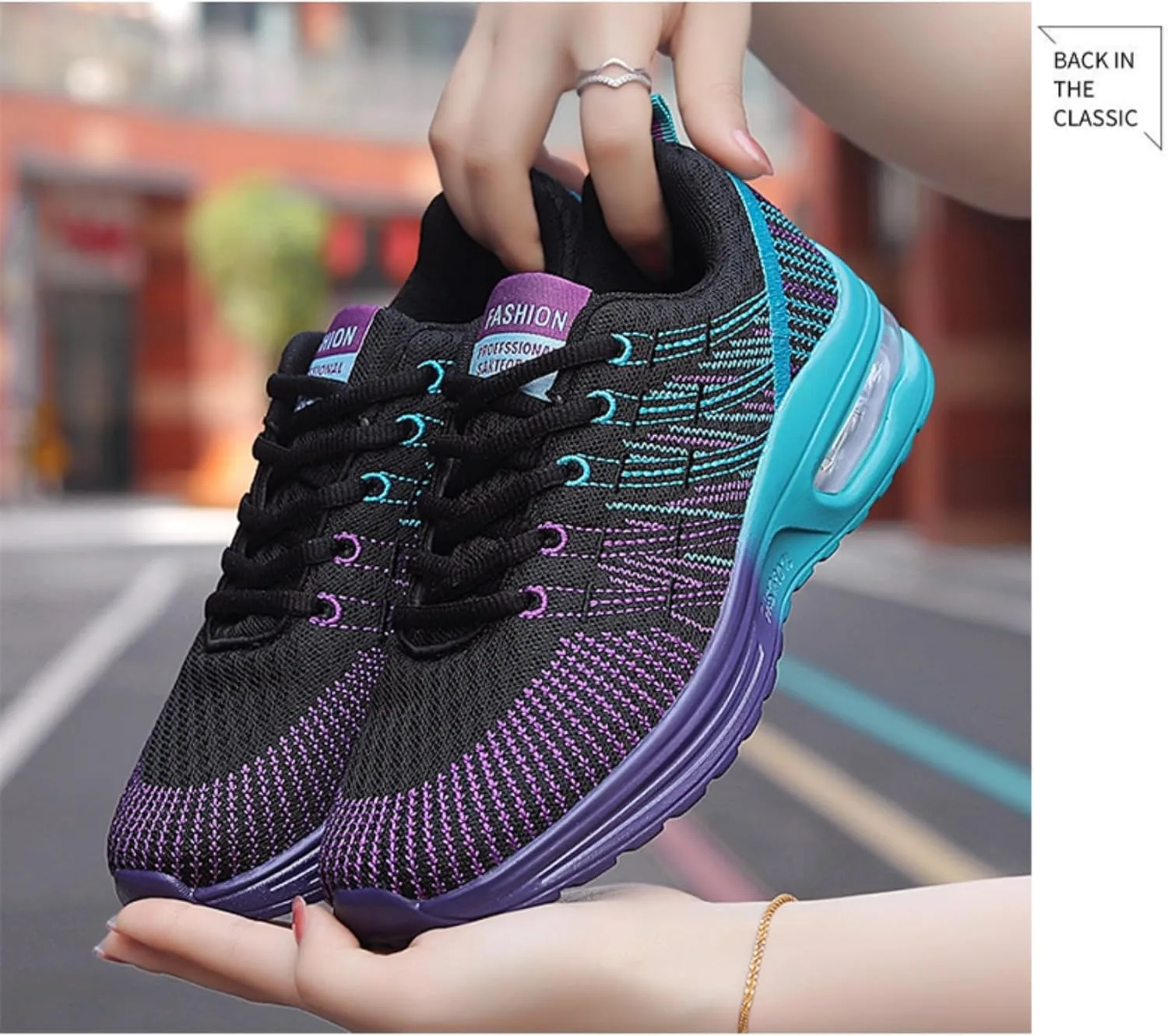 Breathable Mesh Y2K Colorful Running Sneakers for Daily Jogging with Lightweight Comfort Air Cushion Unique Multicolor Design