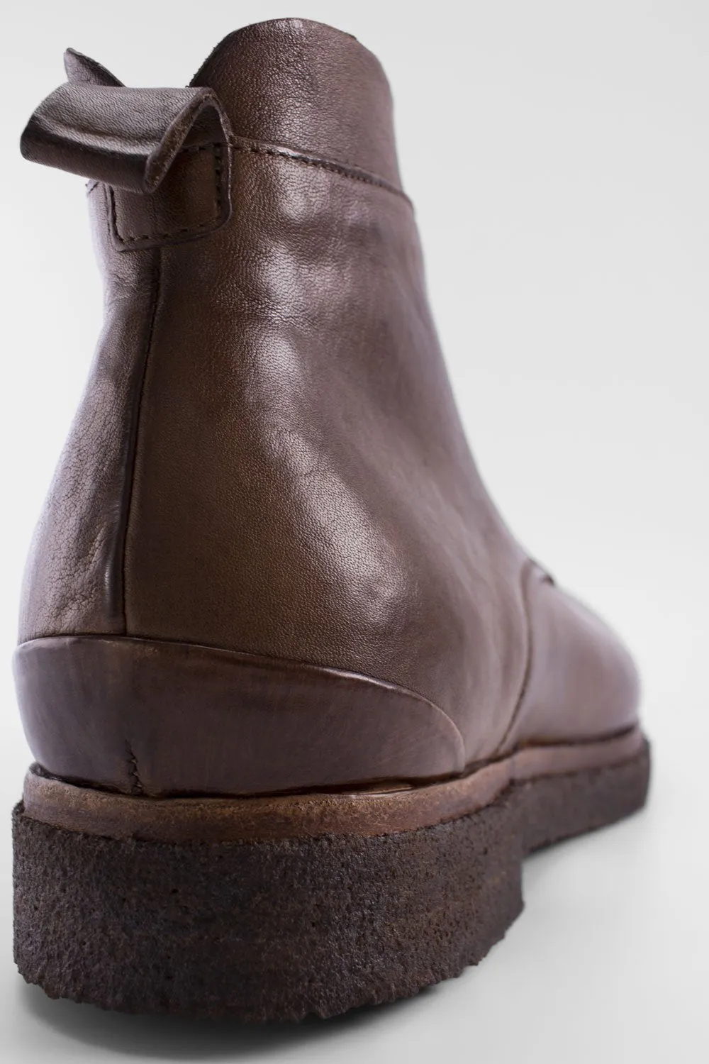 BROMPTON muddy-brown ankle boots.