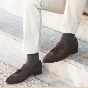 Brown Suede Bellarose Tassel Loafers - SS23