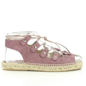 Calzanor 93009PO Pink Lace-Up Espadrilles