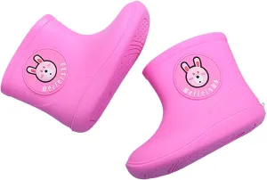 Children's Spring Fall Waterproof Cartoon Rain Boots for Kids Toddler Baby Boys Girls Ankle Jelly Anti-Slip Rainshoes
