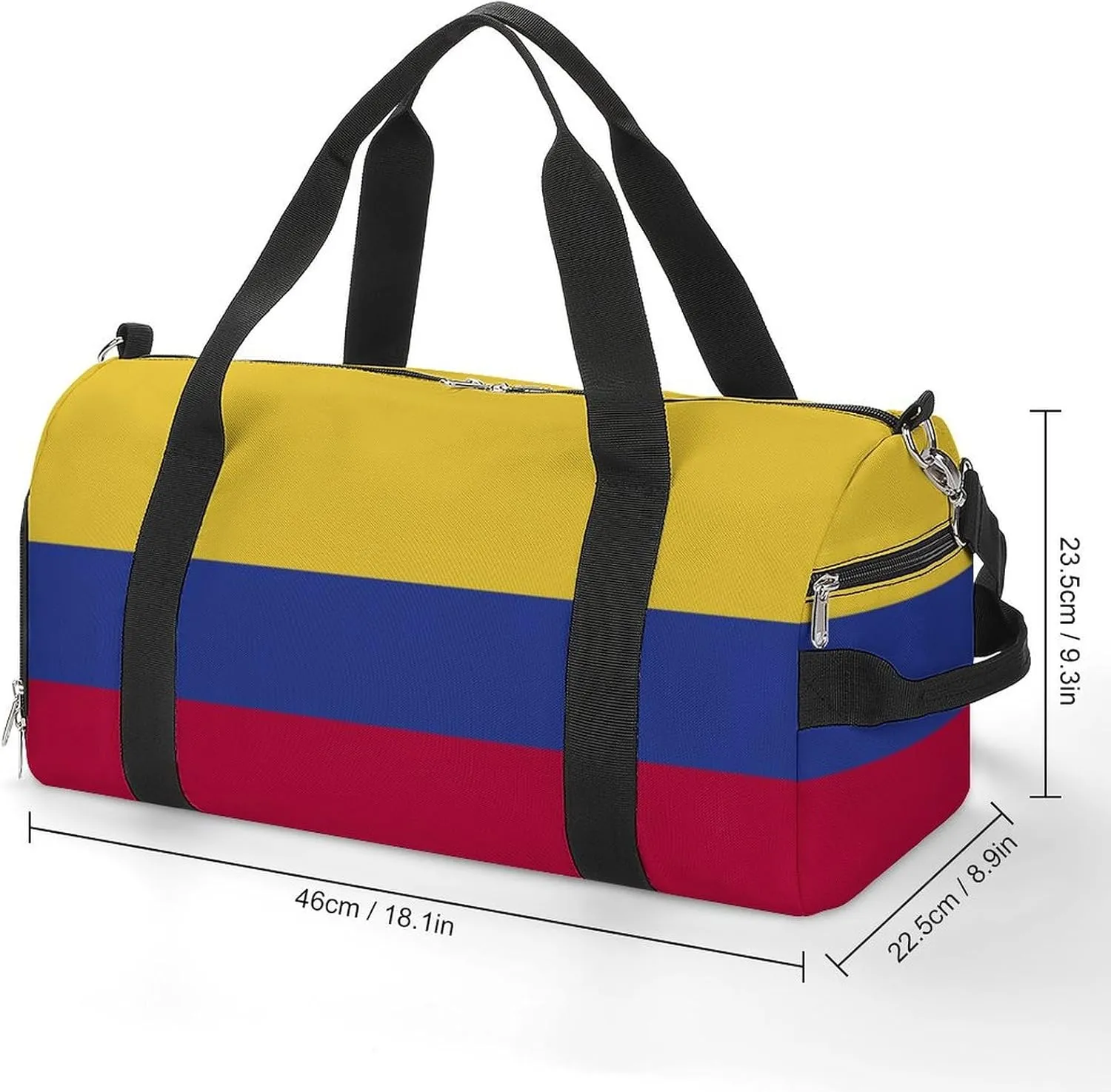 Colombia Flag Duffel Bag for Boys Girls with Waterproof Shoe Compartment Travel