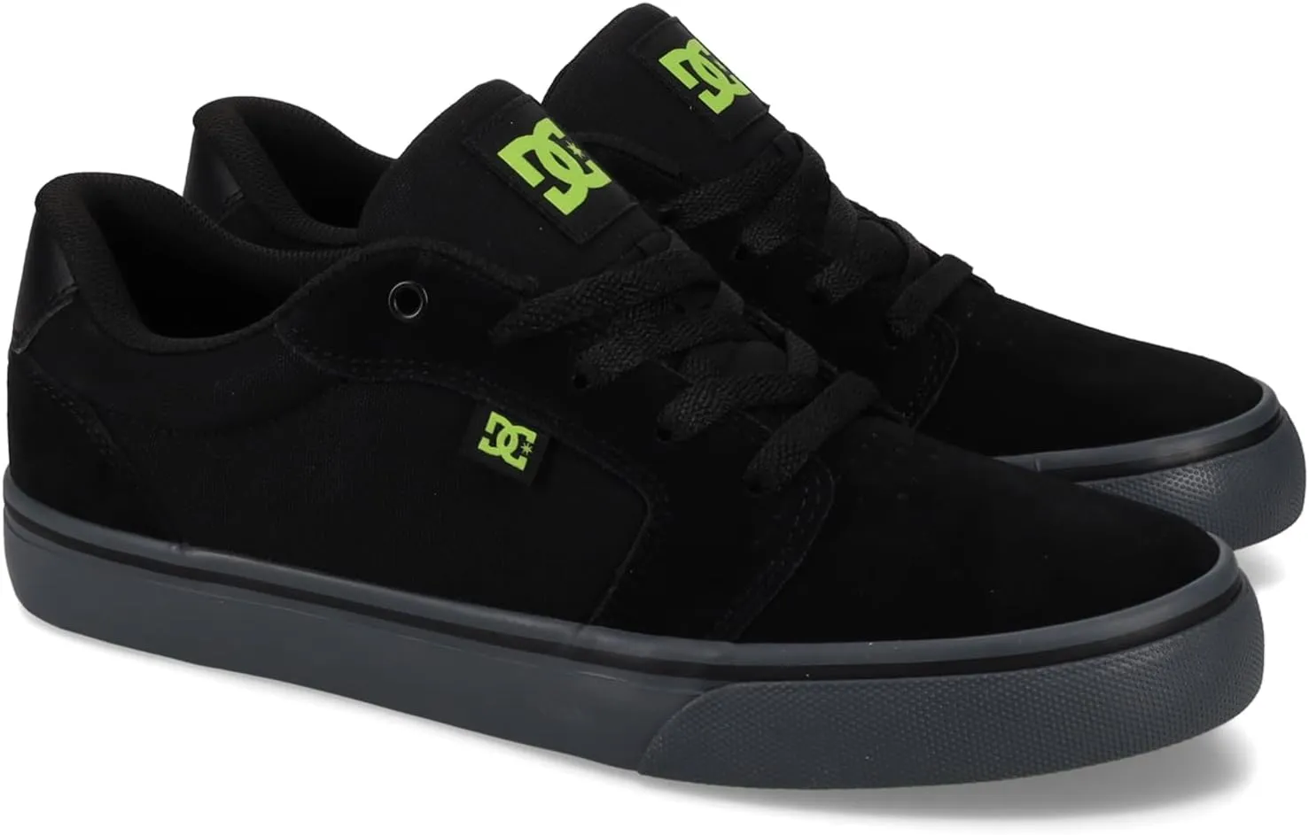 DC Men's Anvil Casual Skate Sneaker, Black/Lime, 8