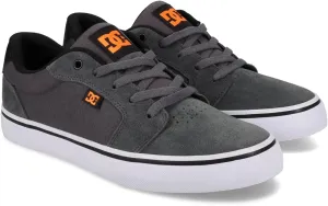 DC Men's Anvil Casual Skate Sneaker, Grey/Black/Orange, 8
