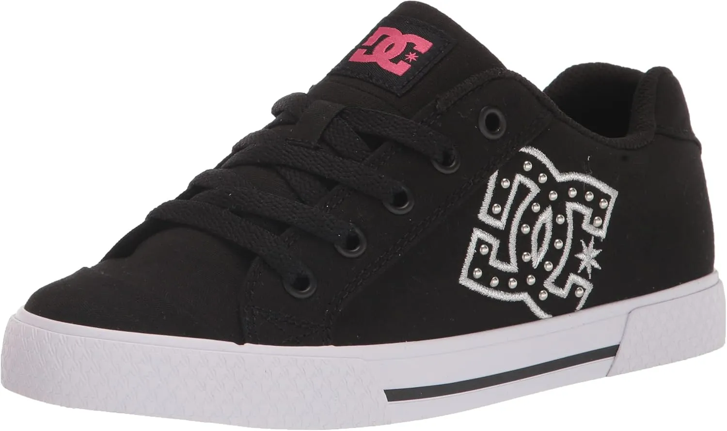 DC Women's Chelsea Low Skate Shoe, Black/Zebra, 9