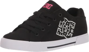 DC Women's Chelsea Low Skate Shoe, Black/Zebra, 9