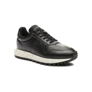 EMPORIO ARMANI SUSTAINABILITY VALUES RECYCLED LEATHER SNEAKERS