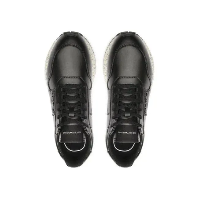 EMPORIO ARMANI SUSTAINABILITY VALUES RECYCLED LEATHER SNEAKERS
