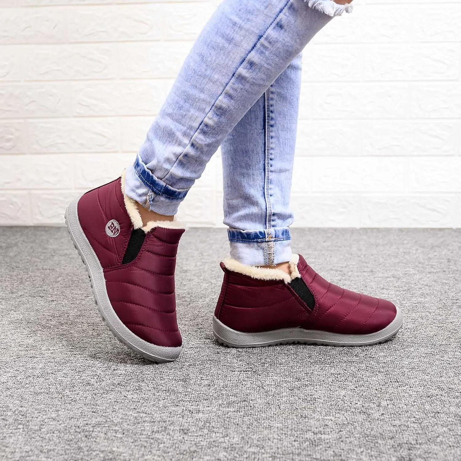 Extra Wide Width Snow Boots for Women Womens Winter Boots Cute Furry Winter Boots for Women Slip ons Womens Waterproof Boots Snow Botas De Mujer Para El Frio Con Plataforma