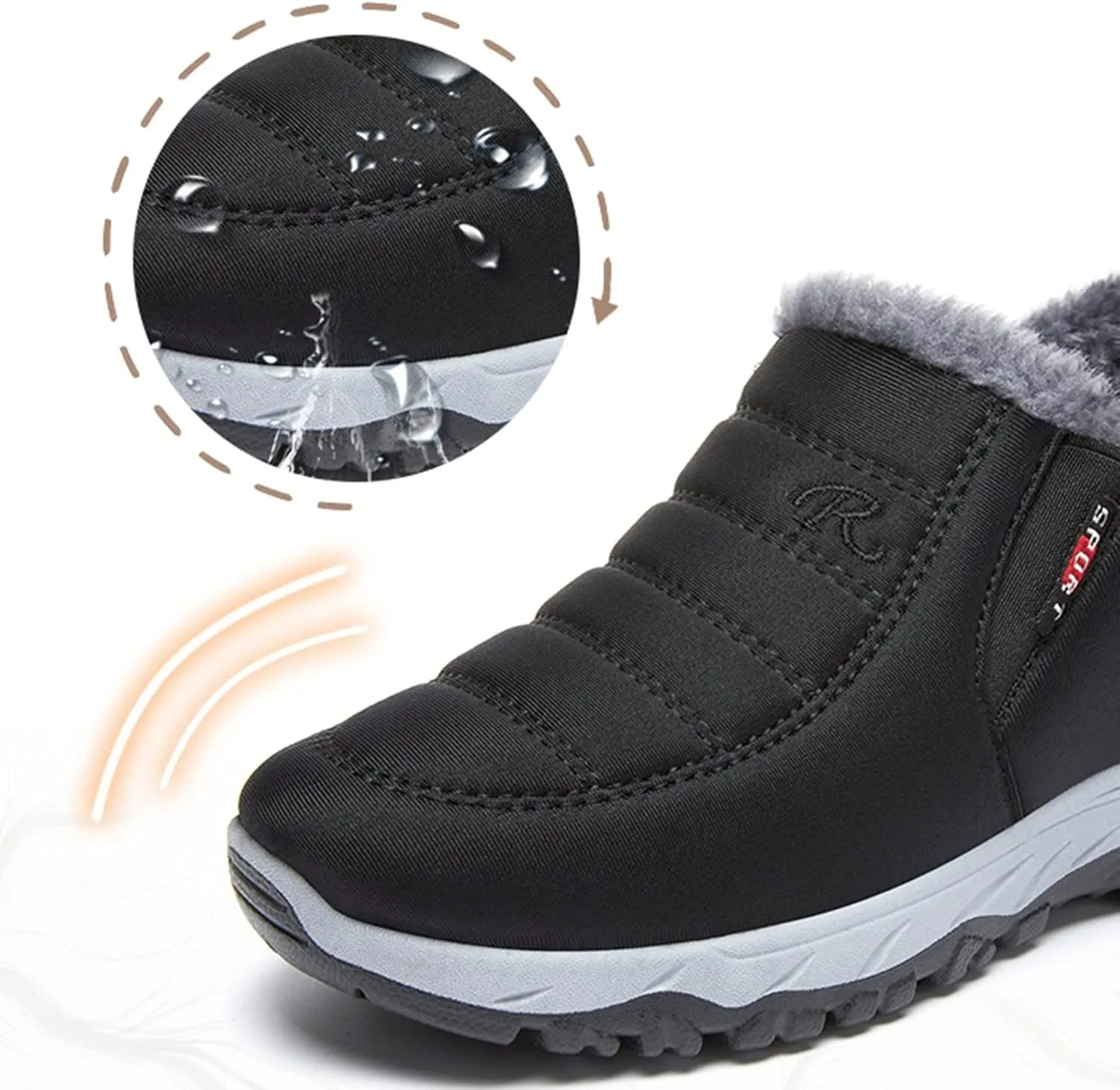 Fall Boots Womens Platform Fur Lined Winter Snow Boots Outdoor Hiking Boots Warm Waterproof Ankle Booties
