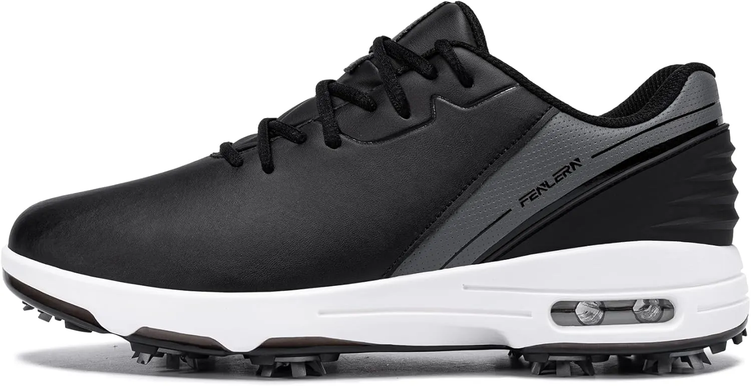 FENLERN Men's Golf Shoes Spiked Waterproof Comfortable Air Cushion