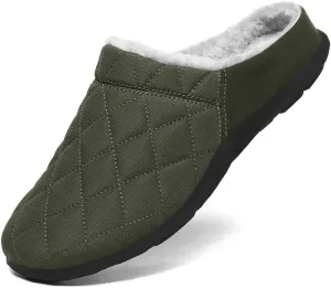 FolHaoth Mens Cozy Slippers Waterproof Oxford Cloth Arch Support House slippers Soft Warm Non-slip Indoor Outdoor Shoes