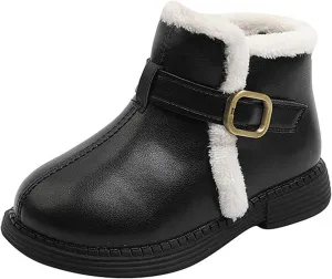 Girls Ankle Boots Breathable Faux Fur Fleece Lined Winter Snow Boots Toddler Kids Girls Boys Dress Boots Hiking Boots