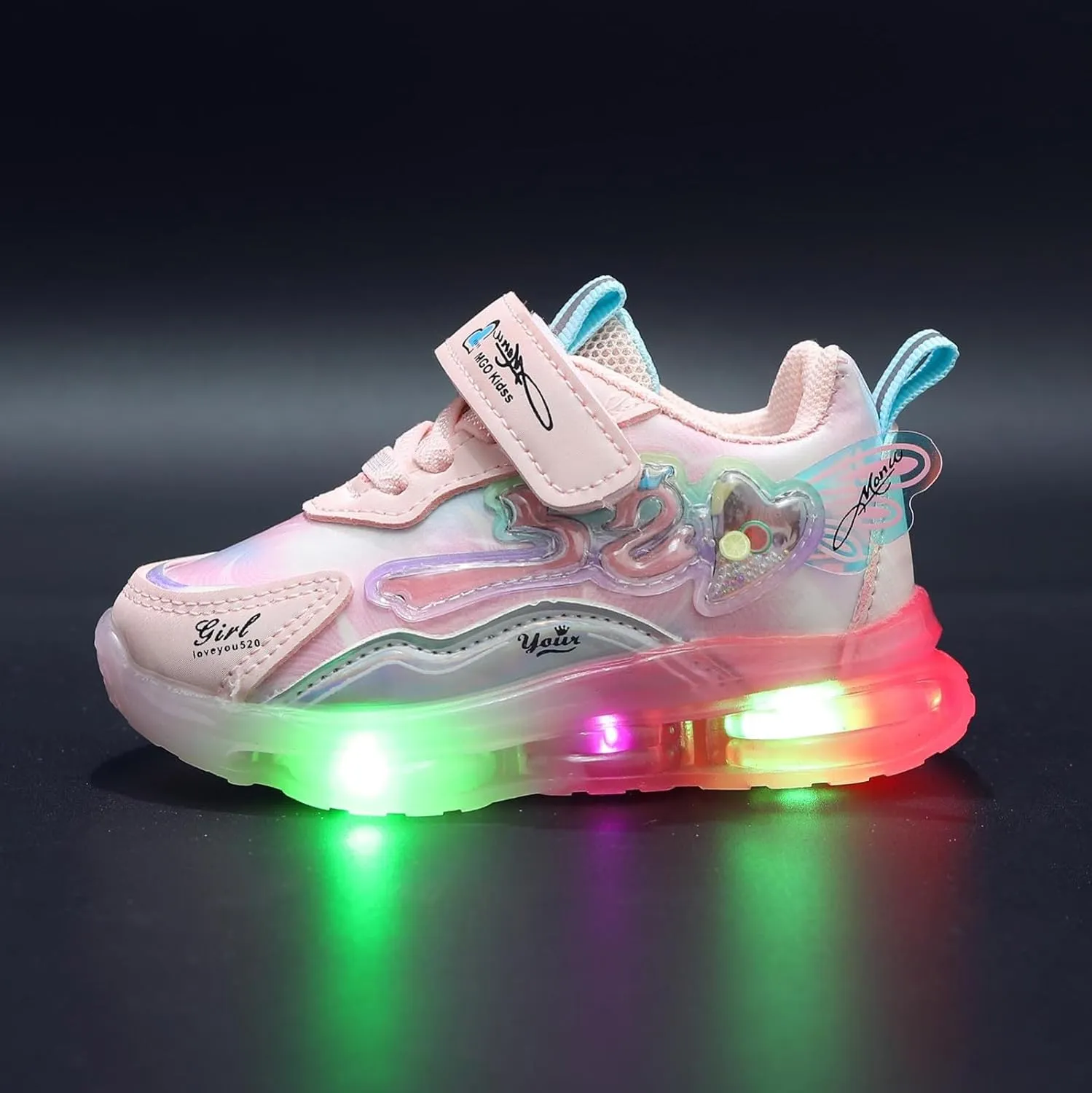 Girls Shoes Kids Girls Tennis Shoes for Running Athletic Walking Gym Sports Comfortable Light Up Fashion Sneakers