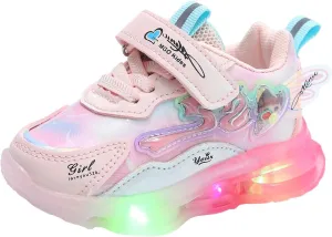 Girls Shoes Kids Girls Tennis Shoes for Running Athletic Walking Gym Sports Comfortable Light Up Fashion Sneakers