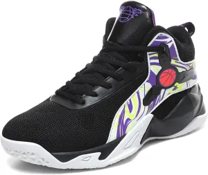 High Top Mens Basketball Shoes Lightweight Fashion Outdoor Sports Shoes Unisex Sneakers Breathable Non Slip Basketball Shoes