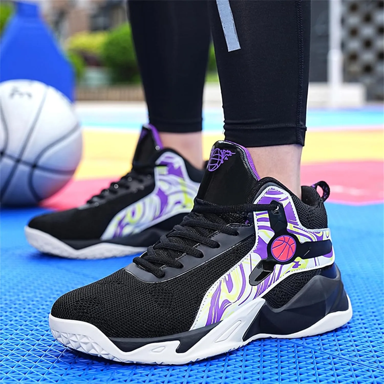 High Top Mens Basketball Shoes Lightweight Fashion Outdoor Sports Shoes Unisex Sneakers Breathable Non Slip Basketball Shoes