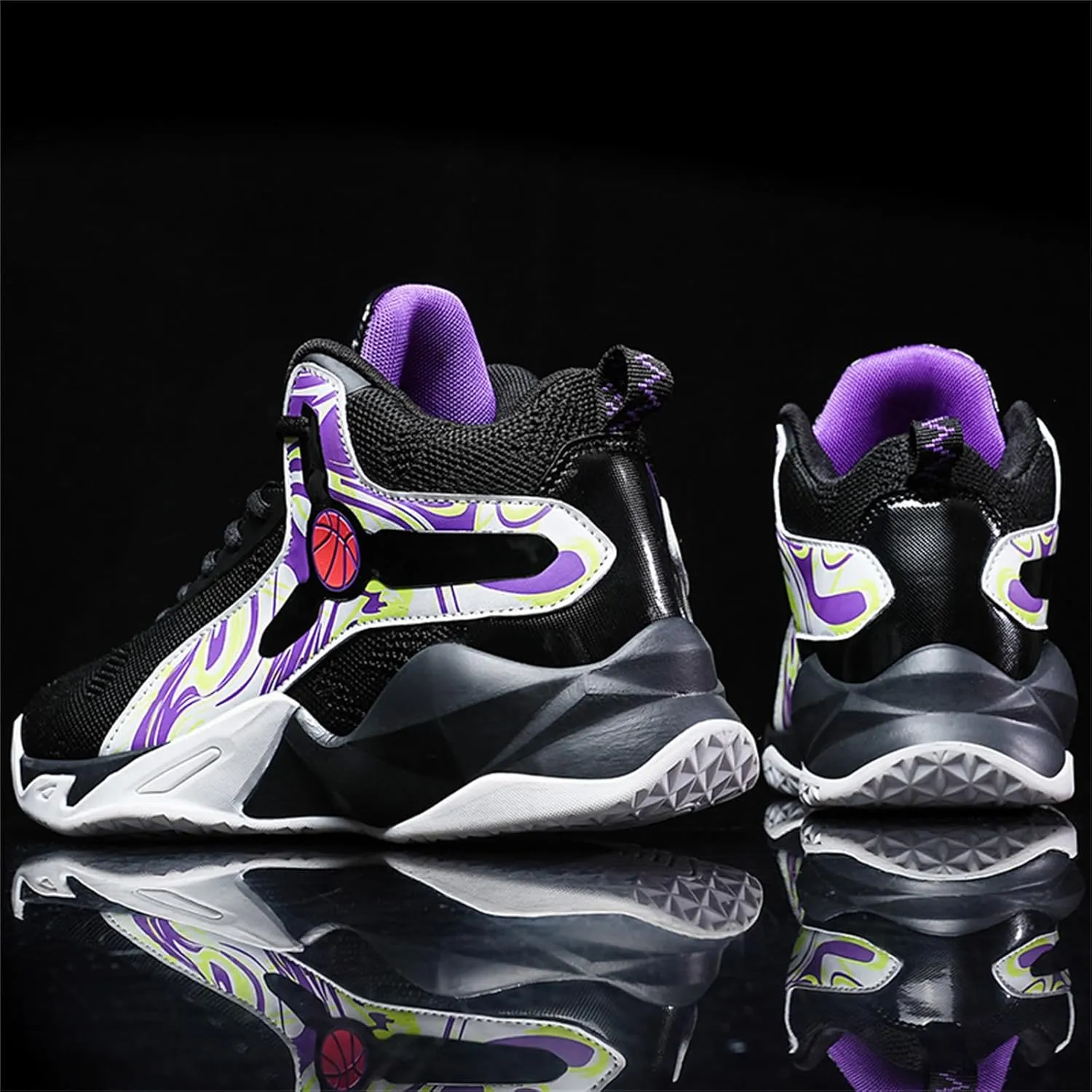 High Top Mens Basketball Shoes Lightweight Fashion Outdoor Sports Shoes Unisex Sneakers Breathable Non Slip Basketball Shoes