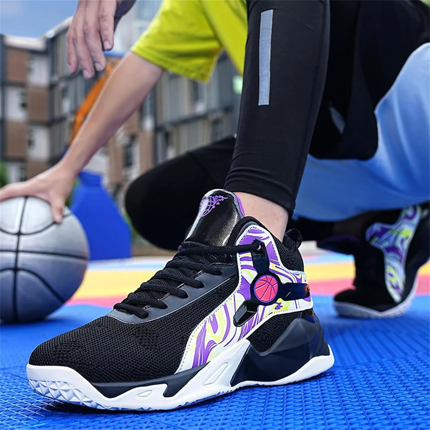 High Top Mens Basketball Shoes Lightweight Fashion Outdoor Sports Shoes Unisex Sneakers Breathable Non Slip Basketball Shoes