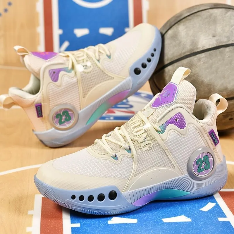High Top Womens Mens Basketball Shoes Fashion Colorful Painting Running Sneakers Breathable Non-Slip Outdoor Casual Lightweight Sport Shoes