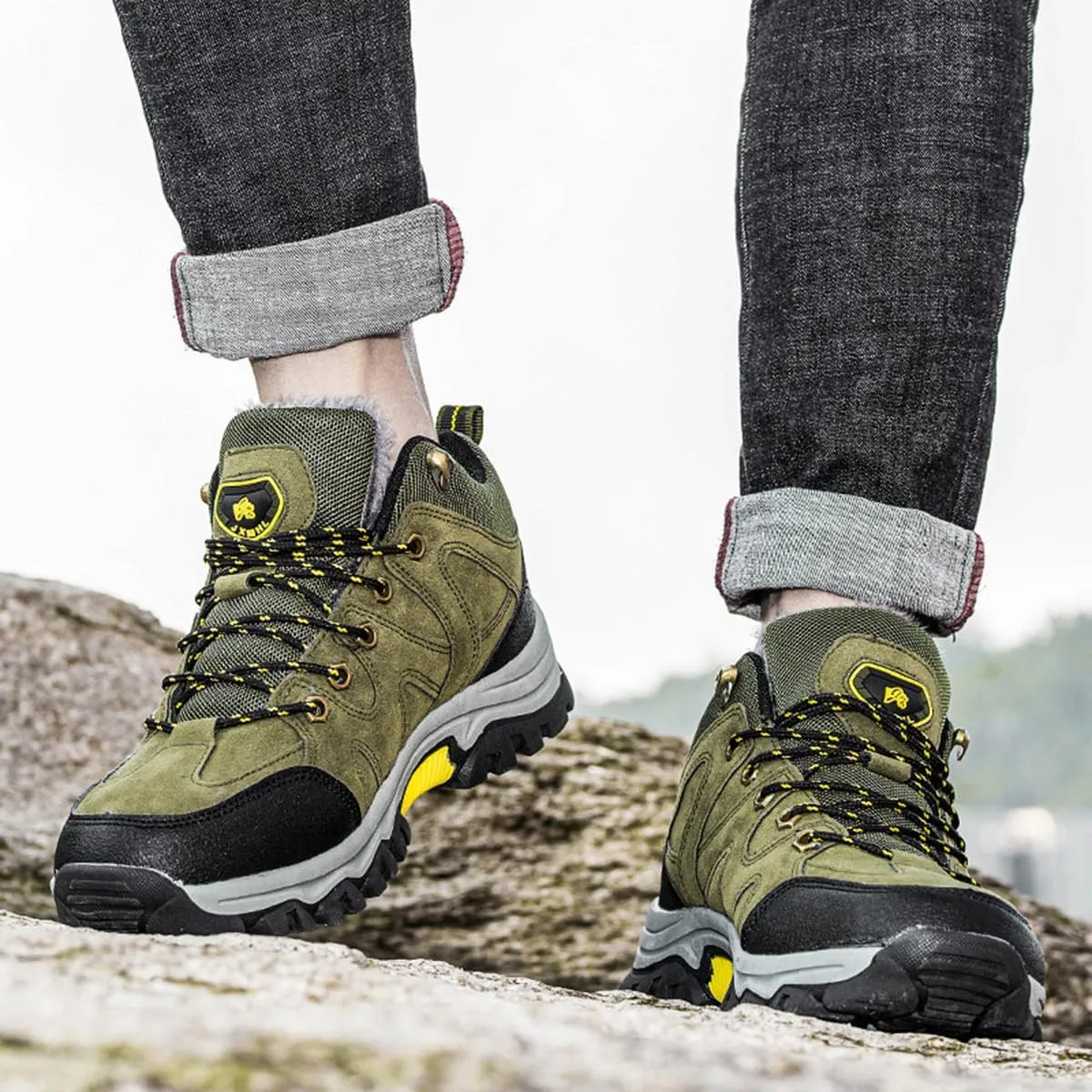 Hiking Shoes Mens Waterproof Mountain Trekking Shoes Men Breathable Walking Shoes Outdoor Sports Running Camping Climbing