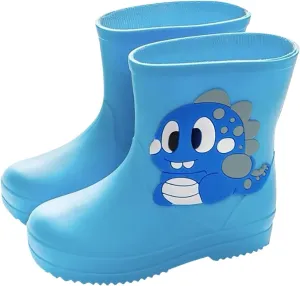 Infant Cartoon Rain Boots Toddler Boys Girls Cute Dinosaur Waterproof Lightweight Comfy PVC Rubber Water Shoes
