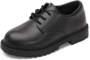 Kids Boys' Classic Lace-Up Oxford School Uniform Dress Shoes for Church Wedding Party Performance (Black 206, Big Kid, 4, Numeric, US Footwear Size System, Medium)