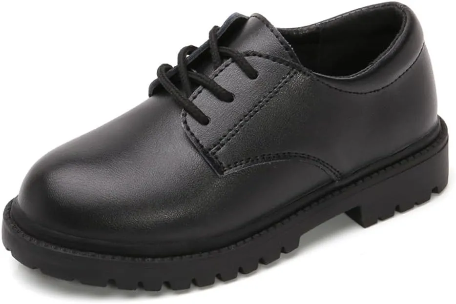 Kids Boys' Classic Lace-Up Oxford School Uniform Dress Shoes for Church Wedding Party Performance (Black 206, Toddler, 9, Numeric, US Footwear Size System, Medium)