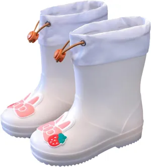 Kids Rain Boots for Girls Boys Waterproof Toddler Cute Cartoon Insulated Rubber Boots Kids Mud Boots Rain Shoes