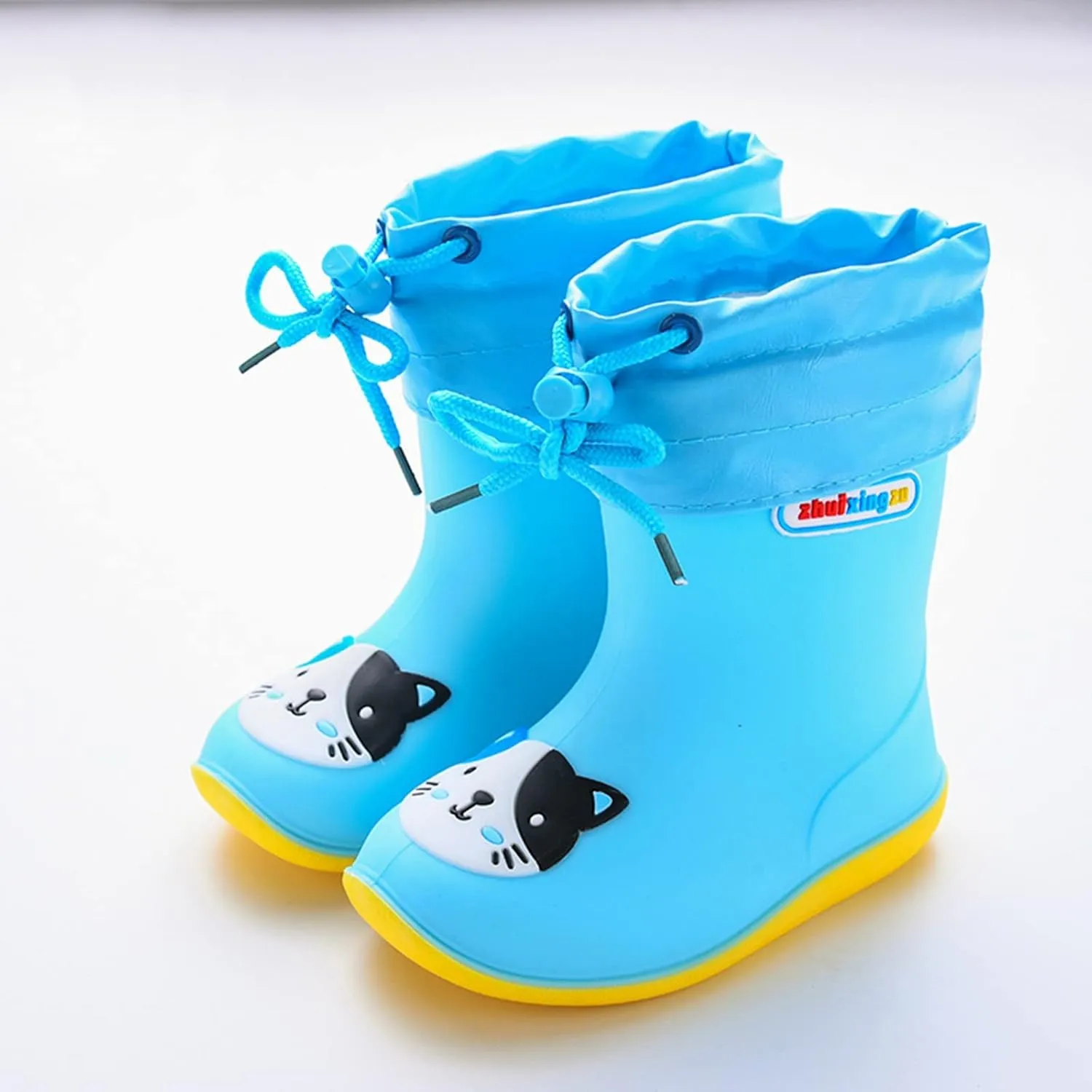Kids Rain Boots for Girls Boys Waterproof Toddler Cute Cartoon Insulated Rubber boots with Snow Shoes for Kids