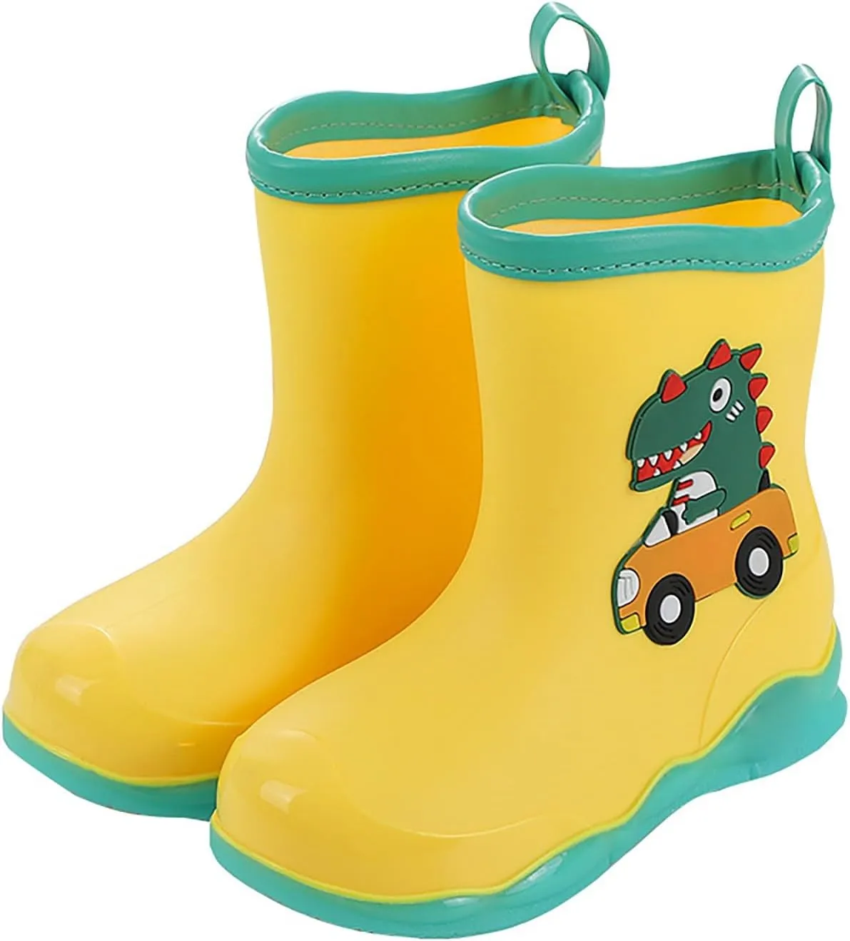 Kids Rubber Cartoon Rain Boots Toddler Shoes Cute Cartoon Dinosaur Waterproof Outdoor Boots for Boys Girls