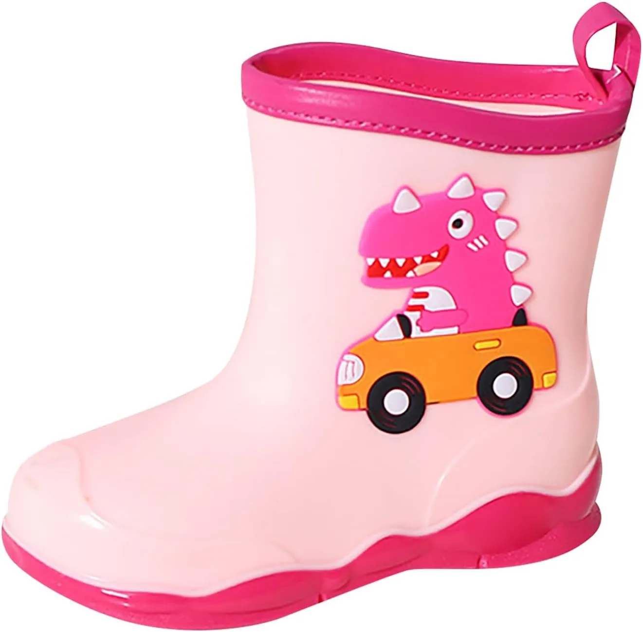 Kids Rubber Cartoon Rain Boots Toddler Shoes Cute Cartoon Dinosaur Waterproof Outdoor Boots for Boys Girls