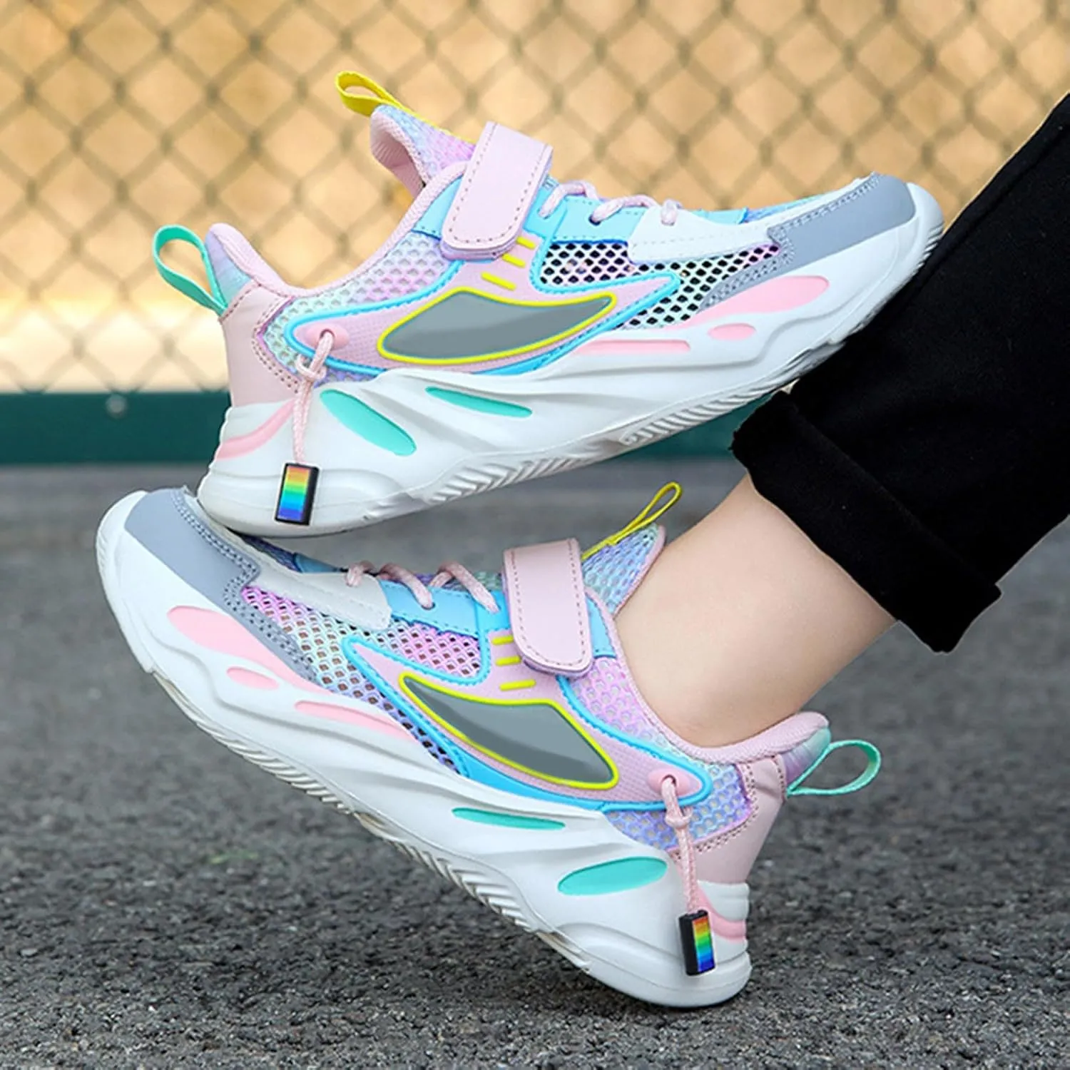 Kids Sneakers Tennis Shoes for Boys Girls Sneakers Breathable Knit Mesh Walking Shoes Athletic Running Sports Shoes