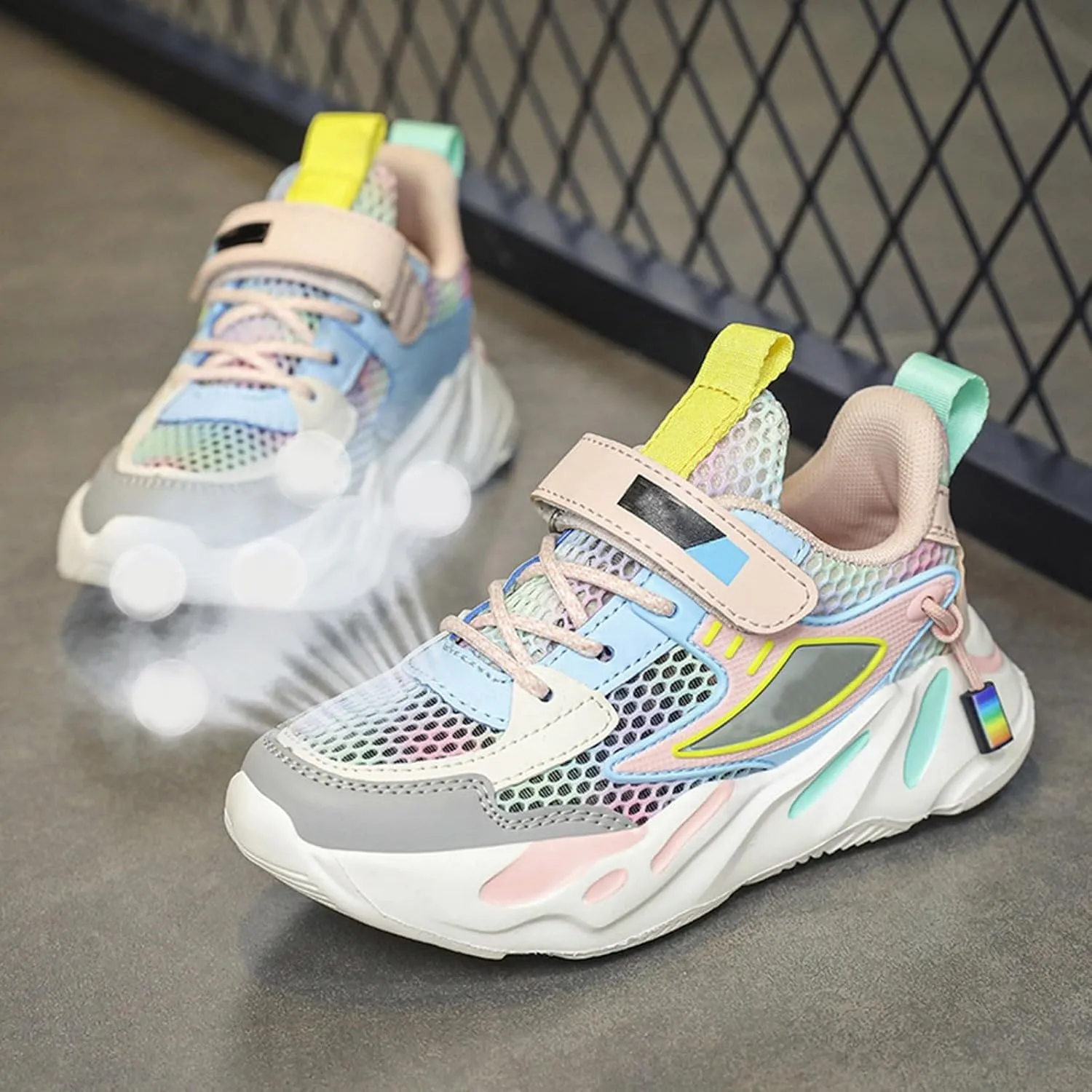 Kids Sneakers Tennis Shoes for Boys Girls Sneakers Breathable Knit Mesh Walking Shoes Athletic Running Sports Shoes