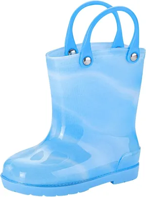 Kids Tie Dye Waterproo?? Rain Boot with Pull on Handles Toddler Bow Rain Boots Rubber Boots Boys Cute Water Shoes