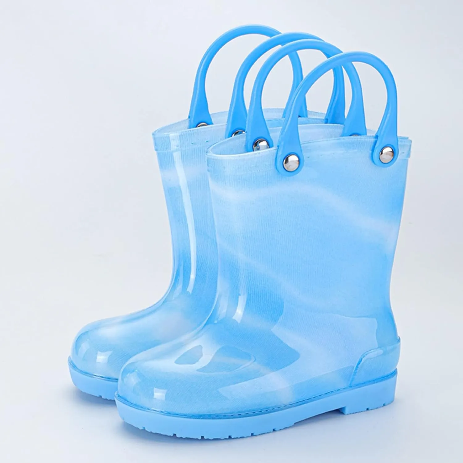 Kids Tie Dye Waterproo?? Rain Boot with Pull on Handles Toddler Bow Rain Boots Rubber Boots Boys Cute Water Shoes