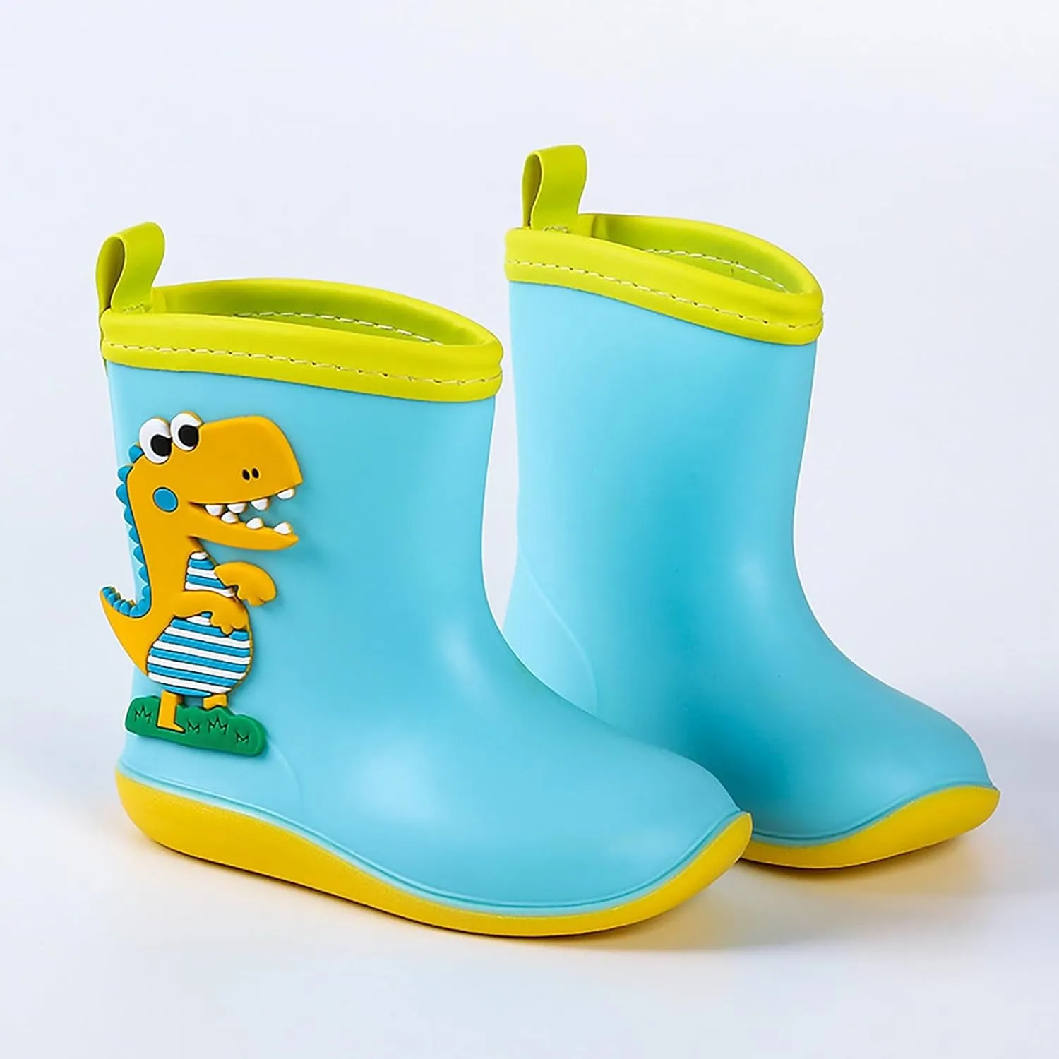 Kids Waterproof PVC Rain Boots Featuring Cute Dinosaur Toddler Girl and Boys Cute Cartoon Non Slip Rainy Shoes