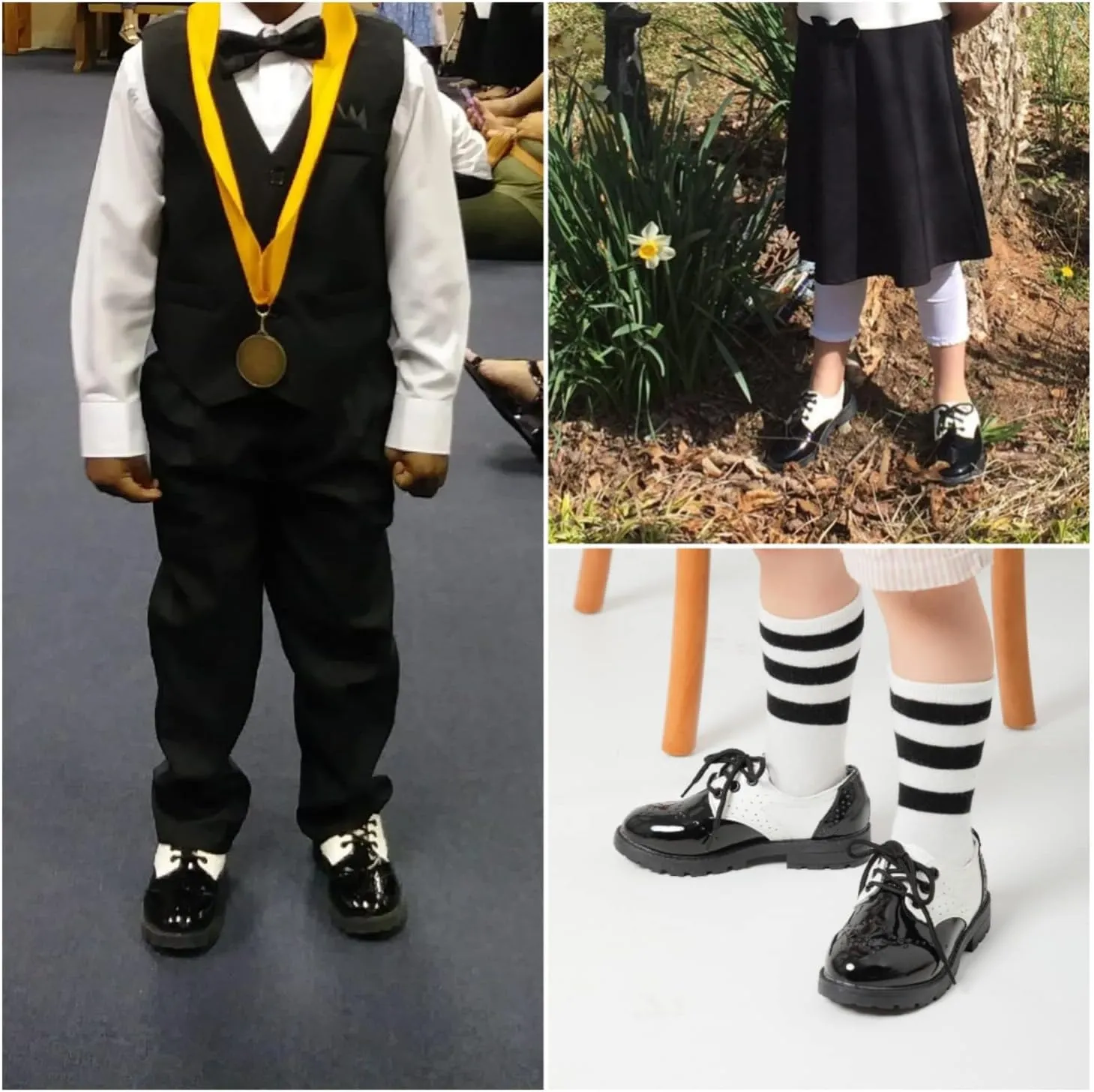 KIDSUN Toddler Boy??s Girl??s Dress Shoes Comfort Lace-Up Oxford School Uniform Shoes Loafer Flats (Toddler/Little Kid) E-Black