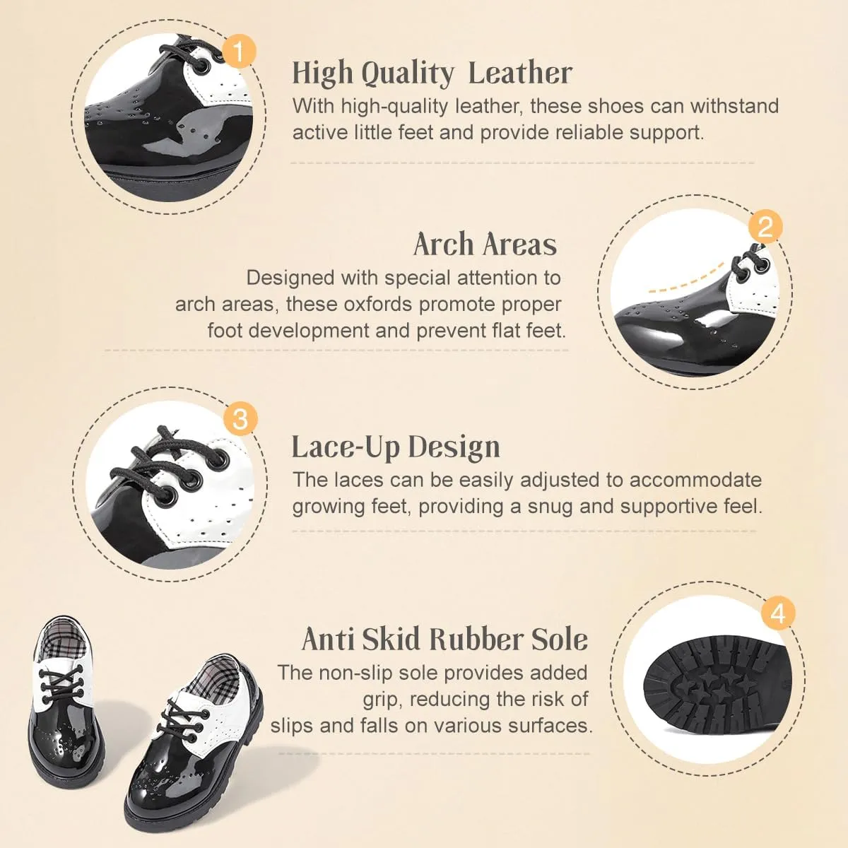 KIDSUN Toddler Boy??s Girl??s Dress Shoes Comfort Lace-Up Oxford School Uniform Shoes Loafer Flats (Toddler/Little Kid) E-Black