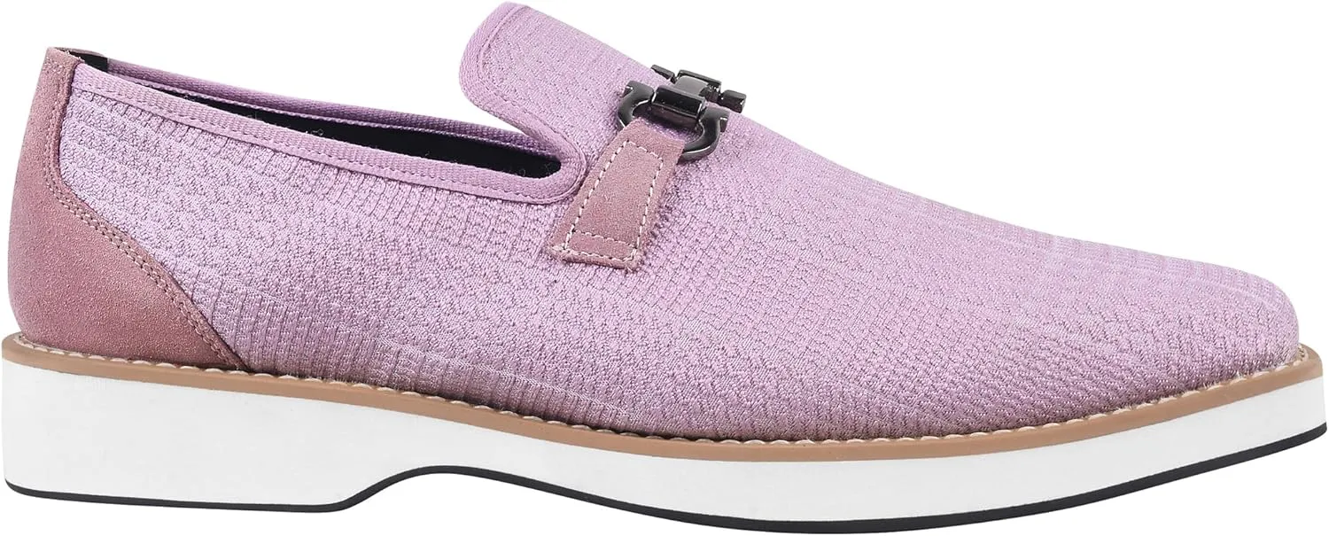 LIBERTYZENO Mens Canvas Textile & Suede Leather Adults Noble Penny Loafers Slip On Prom & Wedding Party Shoes for Prom Graduation