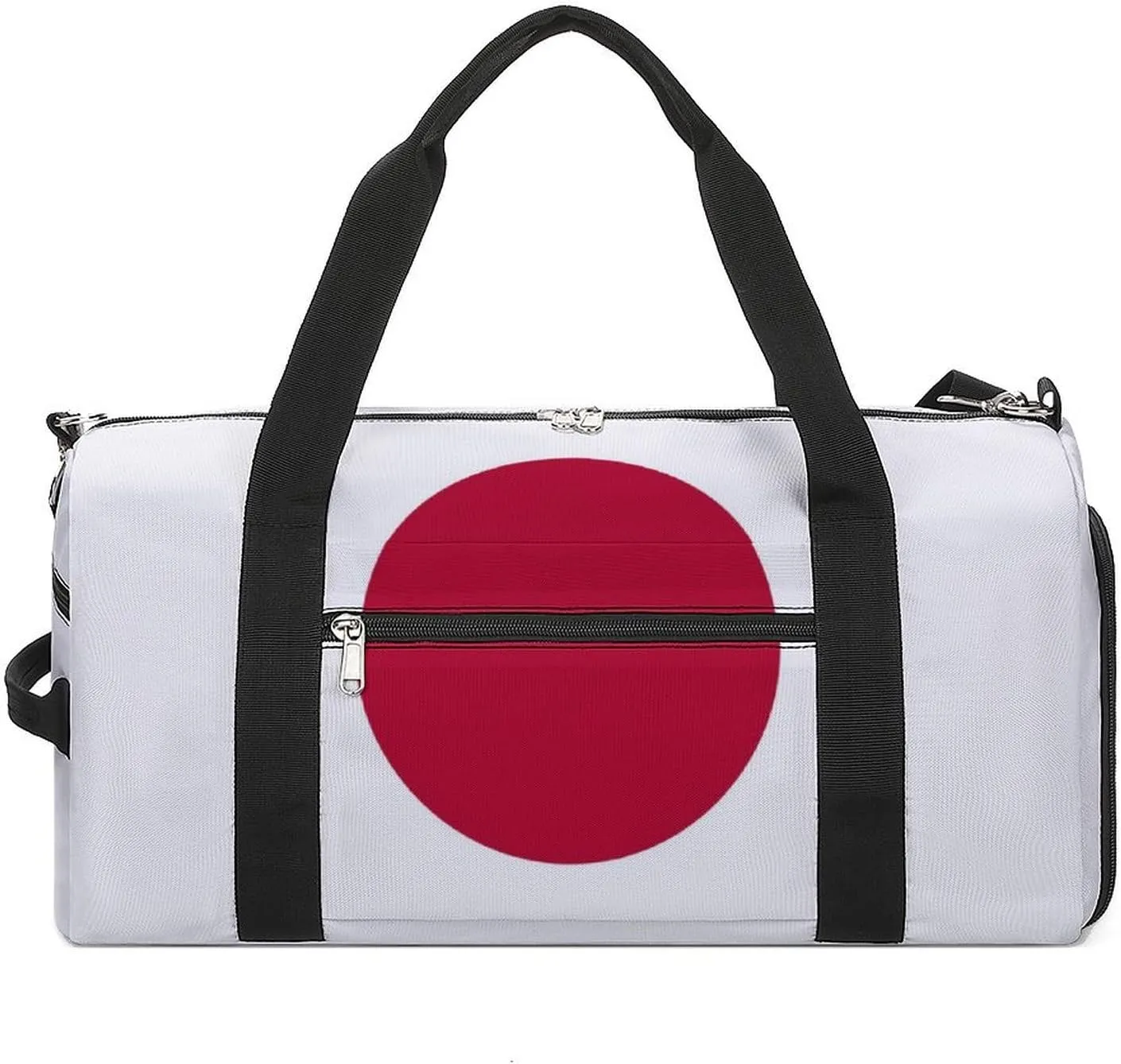 Lightweight Japan Flag Duffel Bag for Boys Girls with Shoe Compartment Weekender